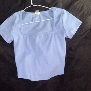 Bozzolo Light Blue Square Neck Tee